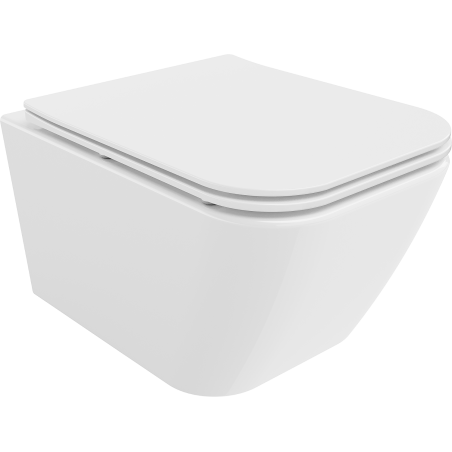 Mexen Madox Rimless wc pot met een softclose slim zitting, duroplast, glanzend wit - 30154000