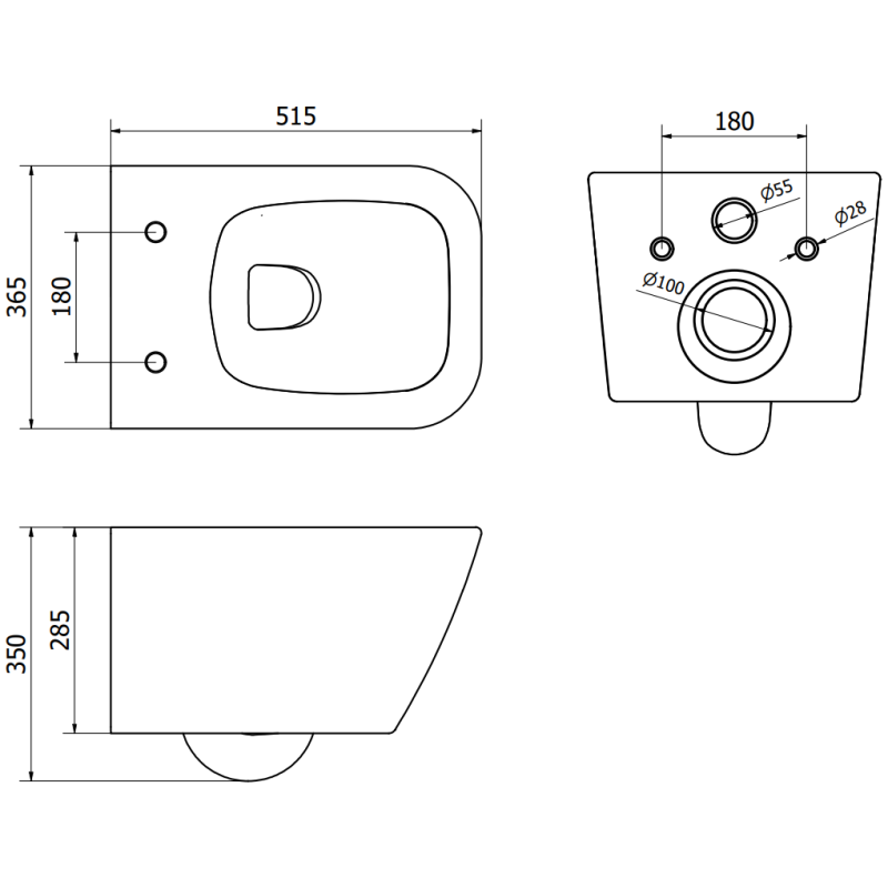 Mexen Madox Rimless WC-kulho, jossa on hidastava slim-kansi, duroplast, tummanharmaa matta - 30154061