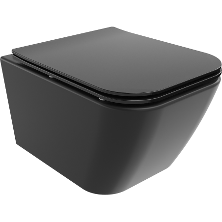 Mexen Madox Rimless WC bowl with soft-closing slim seat, duroplast, matte black - 30154070