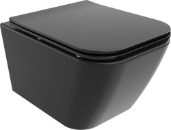 Mexen Madox inodoro sin reborde con asiento de caída lenta slim, duroplast, negro mate - 30154070