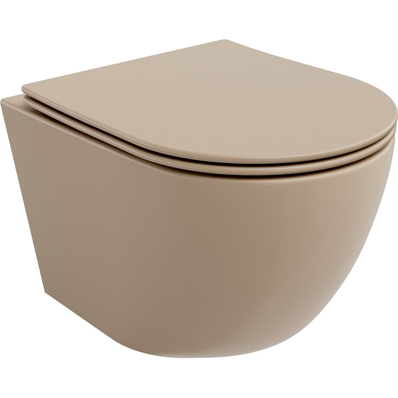 Mexen Lena Cuvette WC Rimless avec abattant à descente lente slim, duroplast, cappuccino mat - 30224064