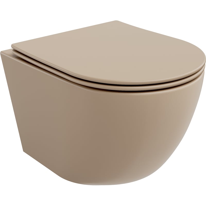 Mexen Lena Rimless wc-pot met slim softclose zitting, duroplast, cappuccino mat - 30224064