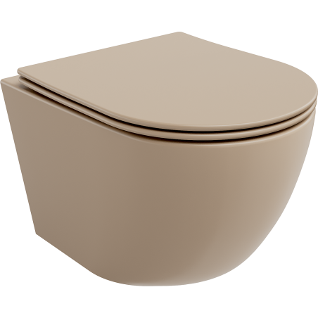 Mexen Lena wc-pot Rimless met softclose deksel slim, duroplast, cappuccino mat - 30224064