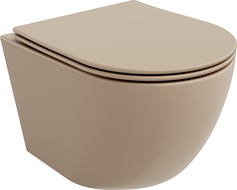 Mexen Lena Rimless WC-pott aeglaselt sulguva õhukese duroplastist prill-lauaga, mati kaputsiinovärvi - 30224064