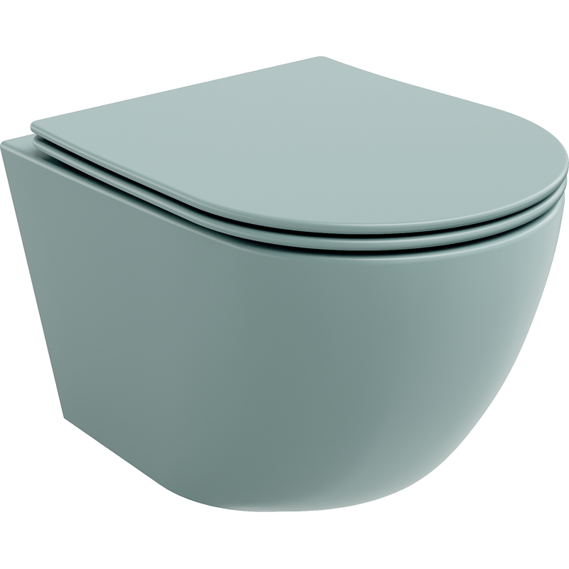 Mexen Lena inodoro sin reborde con asiento de cierre suave slim, duroplast, verde mate claro - 30224048