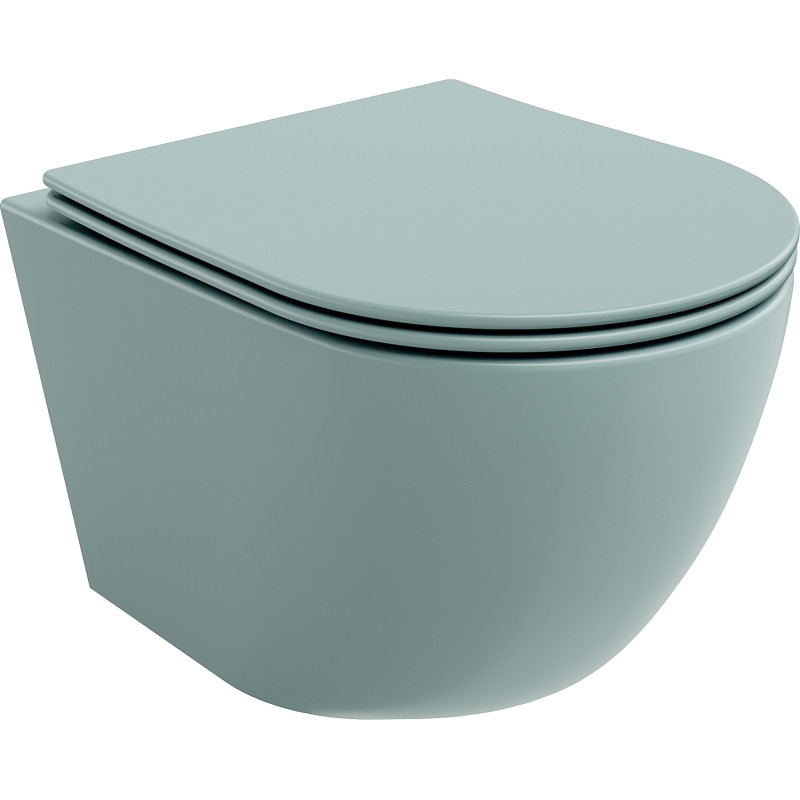 Mexen Lena WC-Becken Rimless mit Slim-Absenkautomatik-Sitz, Duroplast, hellgrün matt - 30224048
