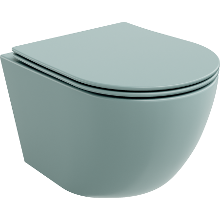 Mexen Lena inodoro sin reborde con asiento de cierre suave slim, duroplast, verde mate claro - 30224048