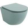 Mexen Lena Rimless Toilet Bowl with Slow-Close Slim Seat, Duroplast, Light Green Matte - 30224048