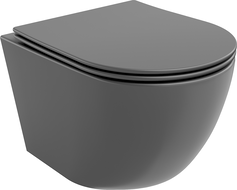 Mexen Lena inodoro Rimless con asiento de cierre suave slim, duroplast, gris oscuro mate - 30224071