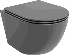 Mexen Lena WC-miski Rimless hitaalla sulkeutuvalla ohuella kannella, duroplast, tumma harmaa matta - 30224071