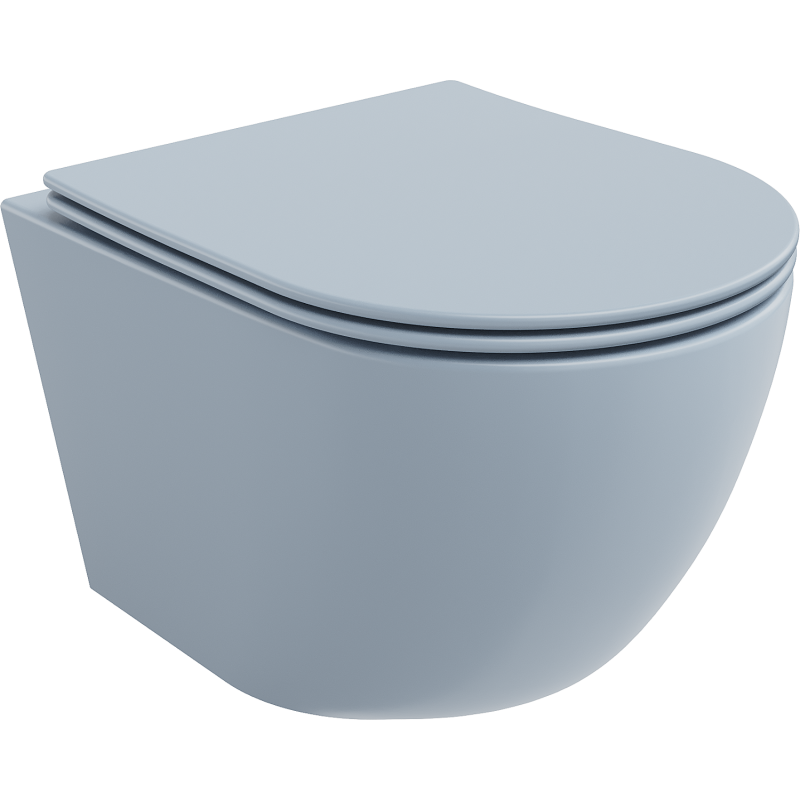 Mexen Lena WC-Schüssel Rimless mit Soft-Close-Slim-Sitz, Duroplast, grau-blau matt - 30224069