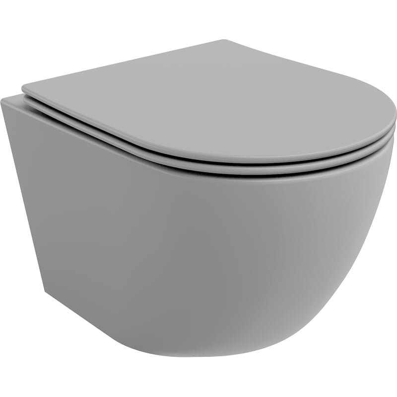Mexen Lena miska wc Rimless s daskom soft-close slim, duroplast, svijetlo siva mat - 30224061