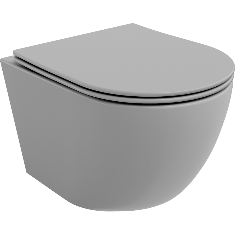 Mexen Lena WC-Schüssel Rimless mit Absenkautomatik Slim, Duroplast, Hellgrau matt - 30224061