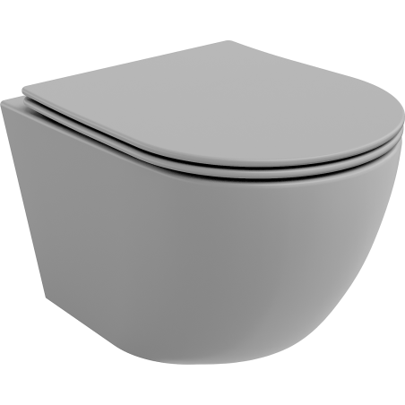 Mexen Lena miska wc Rimless s daskom soft-close slim, duroplast, svijetlo siva mat - 30224061