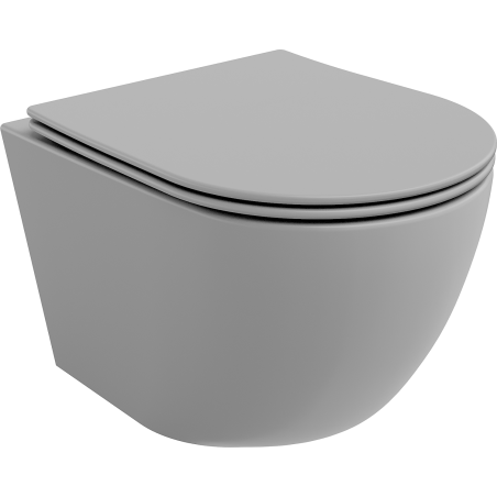Mexen Lena wc-pot Rimless met soft-close dunne zitting, duroplast, lichtgrijs mat - 30224061