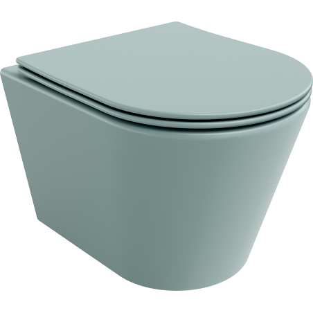 Mexen Rico WC-Becken Rimless mit langsam schließendem Slim-Sitz, Duroplast, hellgrün matt - 30724048