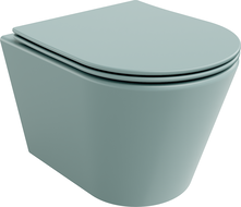 Mexen Rico Rimless WC Bowl with Slow-Closing Slim Seat, Duroplast, Light Green Matte - 30724048