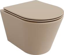 Mexen Rico WC školjka Rimless s daskom slim, duroplast, cappuccino mat - 30724064