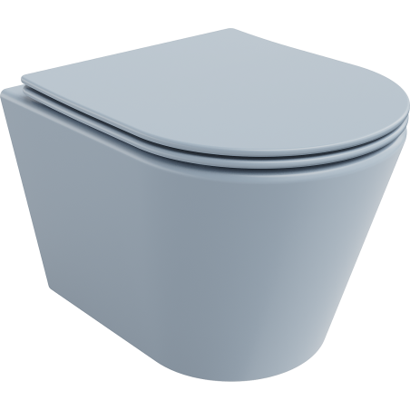 Mexen Rico cuvette WC sans bride avec abattant à descente lente slim, duroplast, gris-bleu mat - 30724069