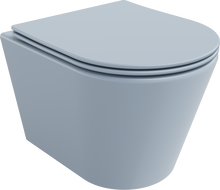 Mexen Rico sanitário IQ sem aro com assento slim soft-close, duroplast, cinza-azul mate - 30724069