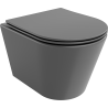 Mexen Rico Rimless WC Bowl with Slim Soft-Close Seat, Duroplast, Dark Gray Matte - 30724071
