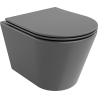 Mexen Rico Rimless wc-commode met langzaam sluitende slanke zitting, duroplast, donkergrijs mat - 30724071