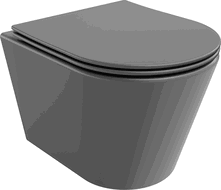 Mexen Rico Rimless WC Bowl with Slim Soft-Close Seat, Duroplast, Dark Gray Matte - 30724071