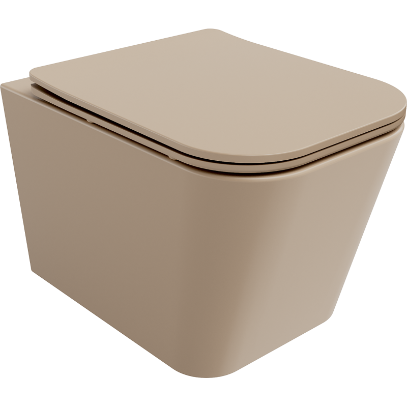 Mexen Teo wc-pot Rimless met soft-close dunne zitting, duroplast, cappuccino mat - 30854064