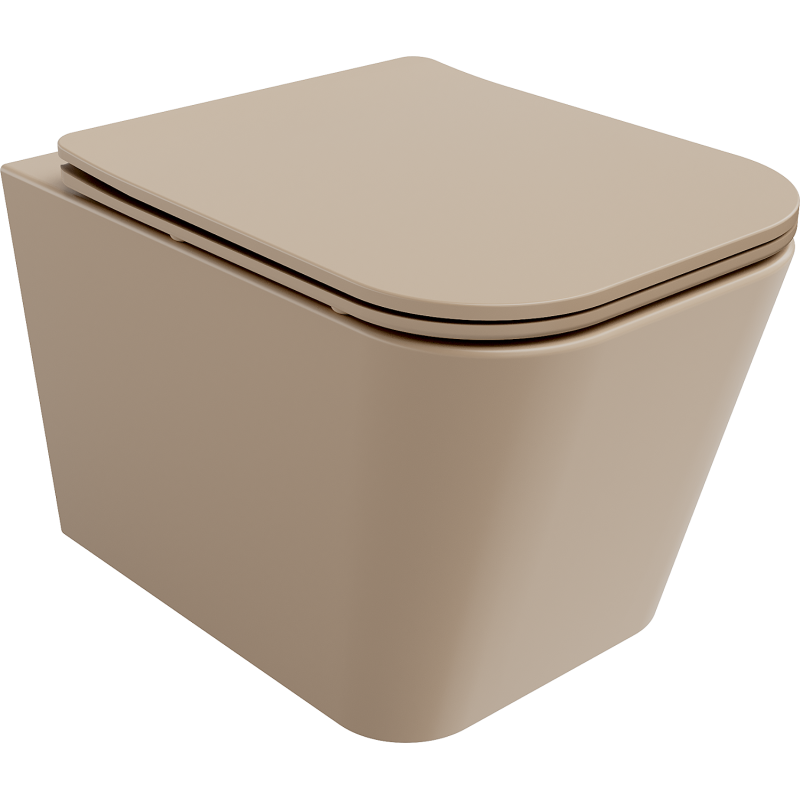 Mexen Teo WC-Schüssel Rimless mit Slim-Soft-Close-Sitz, Duroplast, Cappuccino matt - 30854064