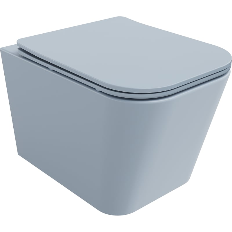 Mexen Teo cuvette WC Rimless avec abattant à descente lente slim, duroplast, gris-bleu mat - 30854069