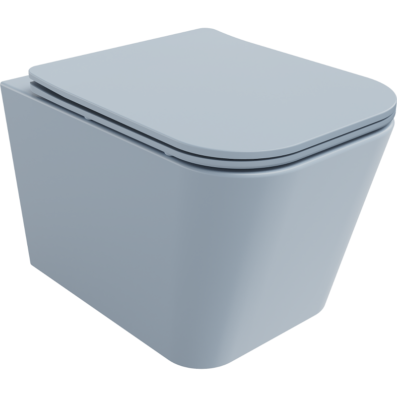 Mexen Teo inodoro Suspendido Rimless con tapa de cierre suave slim, duroplast, gris-azul mate - 30854069
