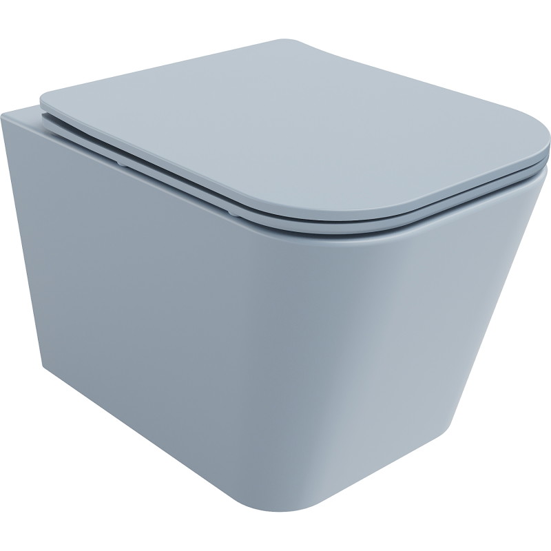Mexen Teo taza de inodoro Rimless con asiento de cierre lento slim, duroplast, gris-azul mate - 30854069