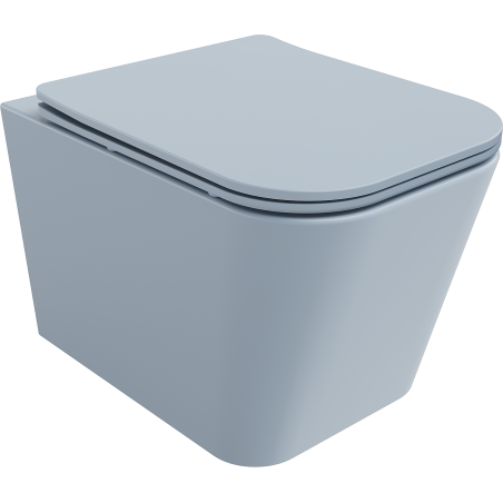 Mexen Teo inodoro Suspendido Rimless con tapa de cierre suave slim, duroplast, gris-azul mate - 30854069