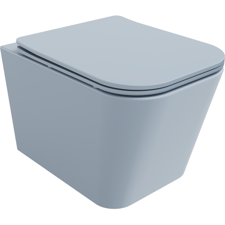 Mexen Teo WC-skål Rimless med soft-close slim sits, duroplast, grå-blå matt - 30854069