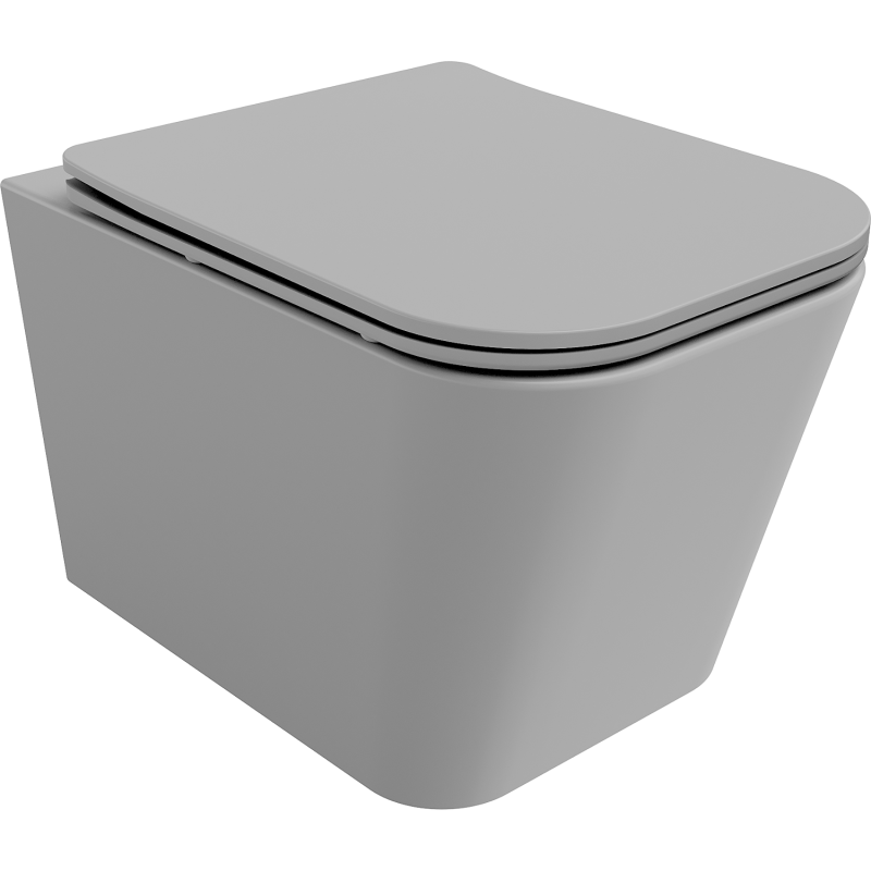 Mexen Teo taza wc Rimless con asiento de cierre suave slim, duroplast, gris claro mate - 30854061