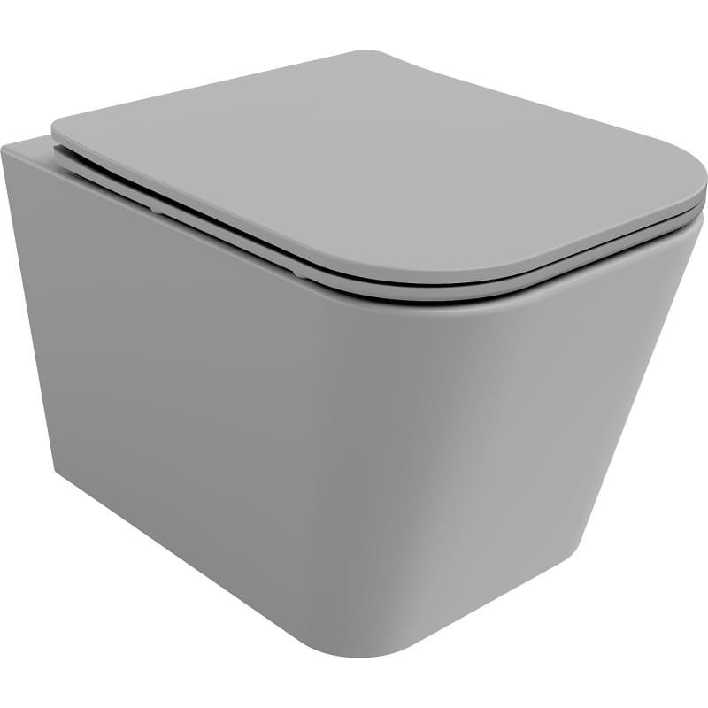 Mexen Teo wc-pott Rimless aeglaselt langeva Slim duroplastist kattega, helehall matt - 30854061