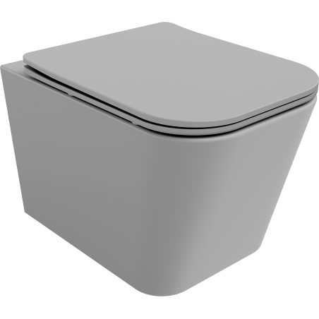 Mexen Teo cuvette WC sans bride avec abattant à descente ralentie slim, duroplast, gris clair mat - 30854061