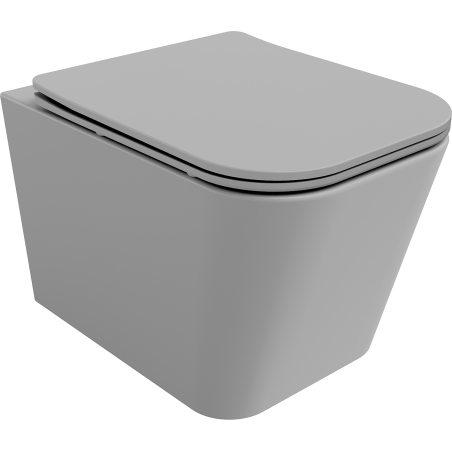 Mexen Teo wc-pott Rimless aeglaselt langeva Slim duroplastist kattega, helehall matt - 30854061