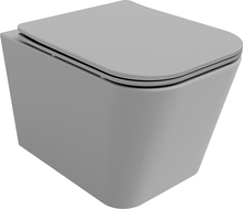Mexen Teo Rimless Toilet Bowl with Soft-Close Slim Seat, Duroplast, Light Gray Matte - 30854061