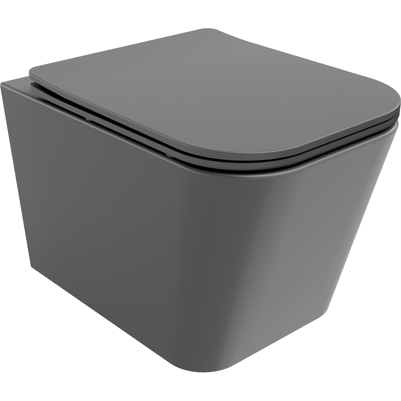 Mexen Teo miska wc Rimless z deską wolnoopadającą slim, duroplast, szara ciemna mat - 30854071