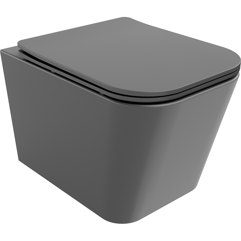Mexen Teo wc-kom met randloze zitting met soft-close slim, duroplast, donkergrijs mat - 30854071