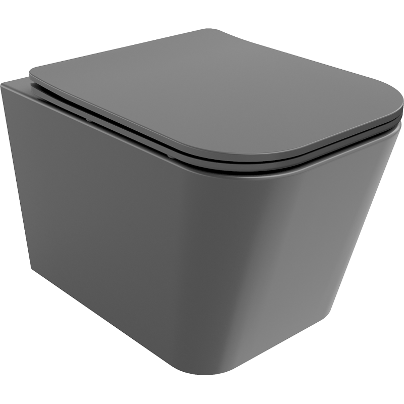 Mexen Teo WC-Schüssel Rimless mit Slim-Absenkautomatik-Sitz, Duroplast, dunkelgrau matt - 30854071