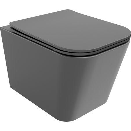 Mexen Teo WC-Schüssel Rimless mit Slim-Absenkautomatik-Sitz, Duroplast, dunkelgrau matt - 30854071