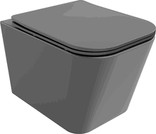 Mexen Teo wc-skål Rimless med mjukstängande slim-sits, duroplast, mörkgrå matt - 30854071