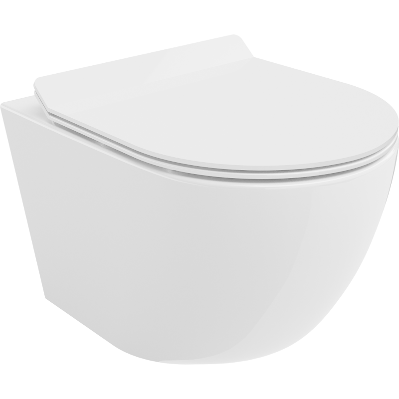 Mexen Lena WC-Schüssel Rimless mit sanft schließender Slim-Sitz, Duroplast, weiß glänzend - 30224000