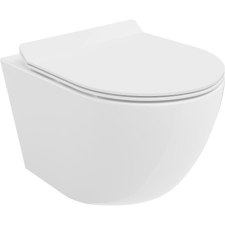 Mexen Lena cuvette wc sans bride avec abattant slim à descente progressive, duroplast, blanc brillant - 30224000
