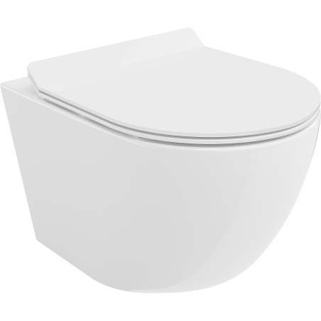 Mexen Lena WC-Schüssel Rimless mit sanft schließender Slim-Sitz, Duroplast, weiß glänzend - 30224000