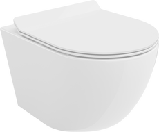 Mexen Lena WC-Schossel Rimless mat engem lues offalende Slim-Sëtz, Duroplast, wäiss glänzend - 30224000