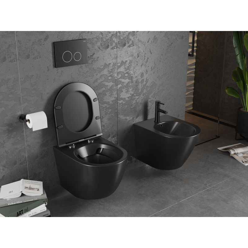 Mexen Lena cuvette WC Rimless, noir mat - 3322XX85