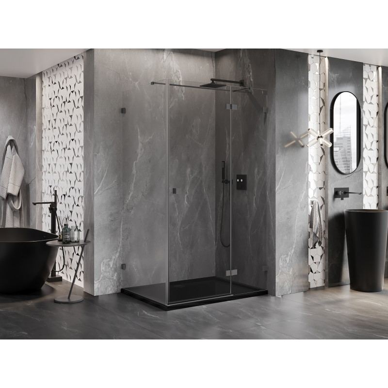 Mexen Lunar T kabina prysznicowa uchylna prawa 70 x 80 cm, transparent, gun metal - 834T-070-080-95-00-P